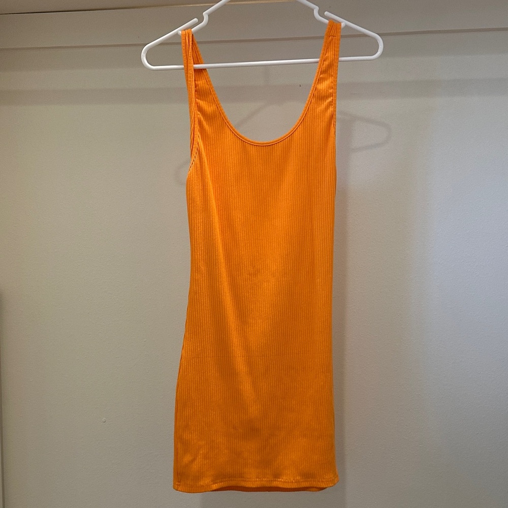 Vibrant Orange Sleeveless Dress